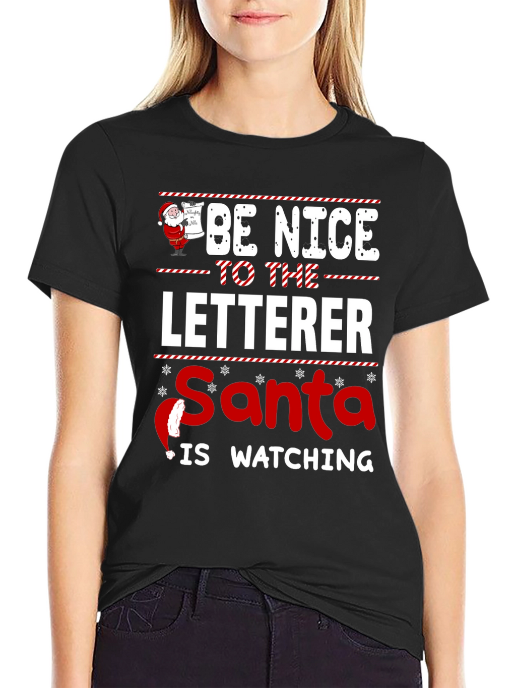 Be Nice to the Letterer Santa T-Shirt Holiday Tee
