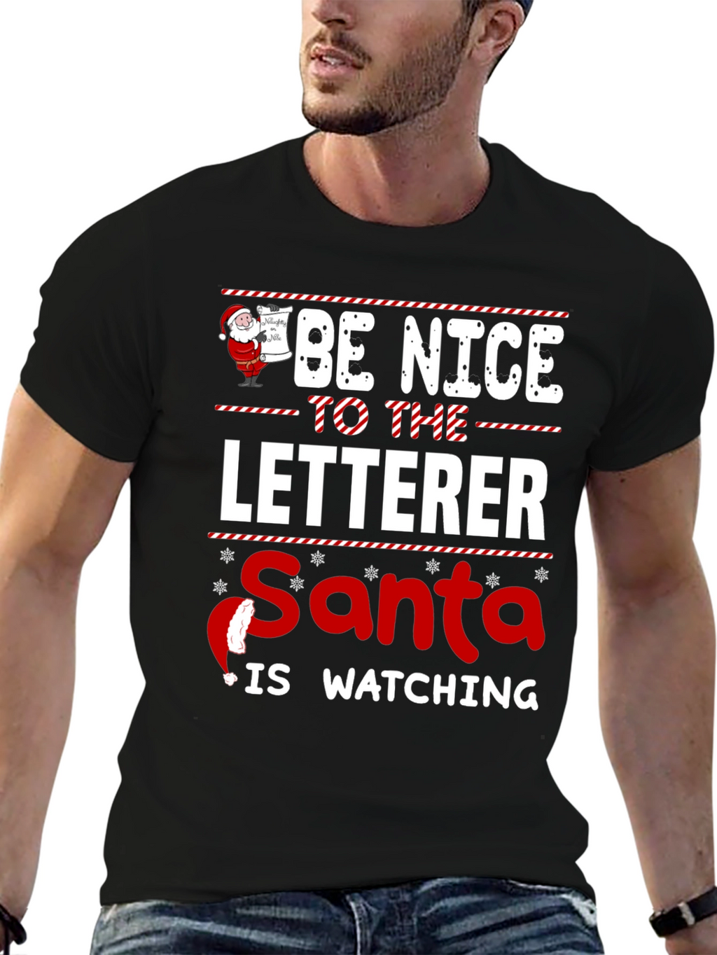 Be Nice to the Letterer Santa T-Shirt Holiday Tee