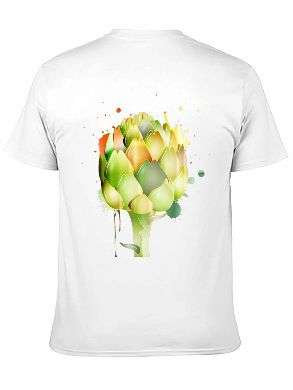 Artichoke Splash Graphic Tee - Unique Mens Black T-Shirt