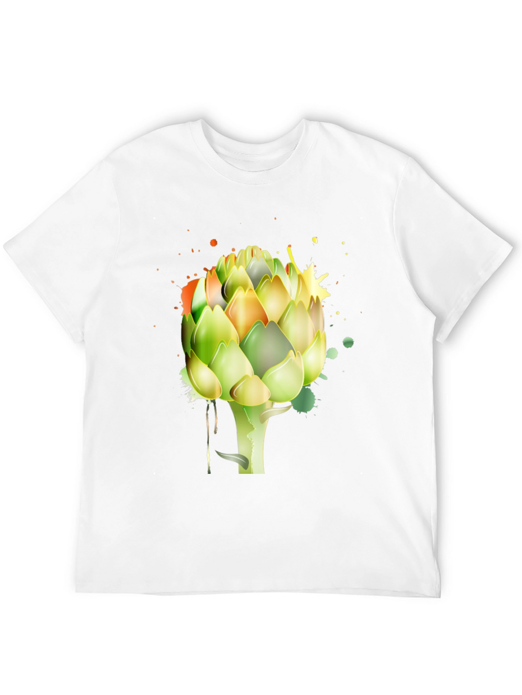 Artichoke Splash Graphic Tee - Unique Mens Black T-Shirt