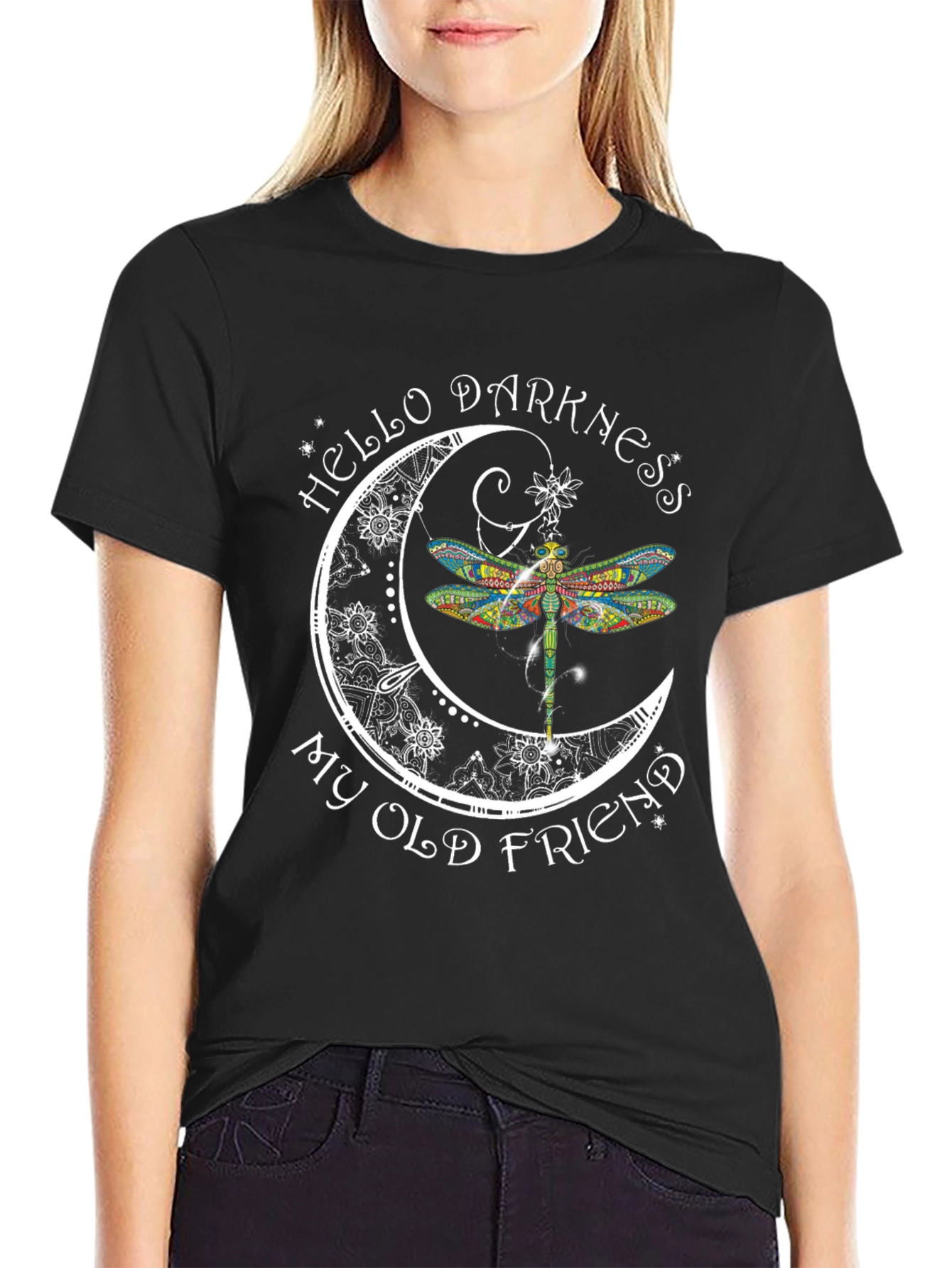Hello Darkness My Old Friend Dragonfly Graphic Tee