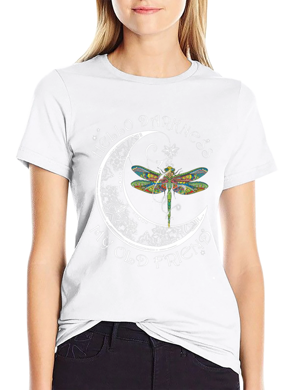 Hello Darkness My Old Friend Dragonfly Graphic Tee