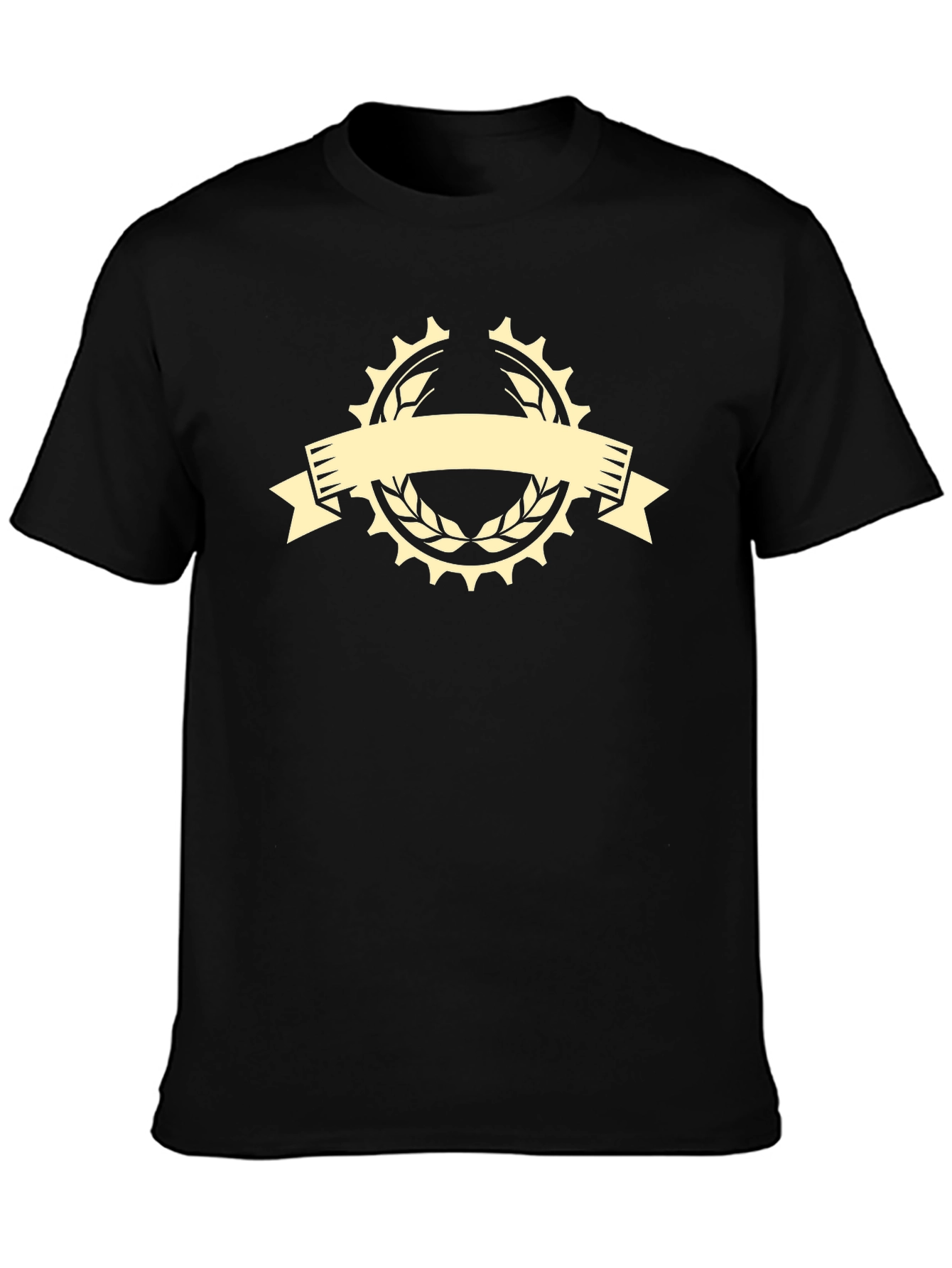 Mens Black Graphic Tee - Cycle Laurel Design