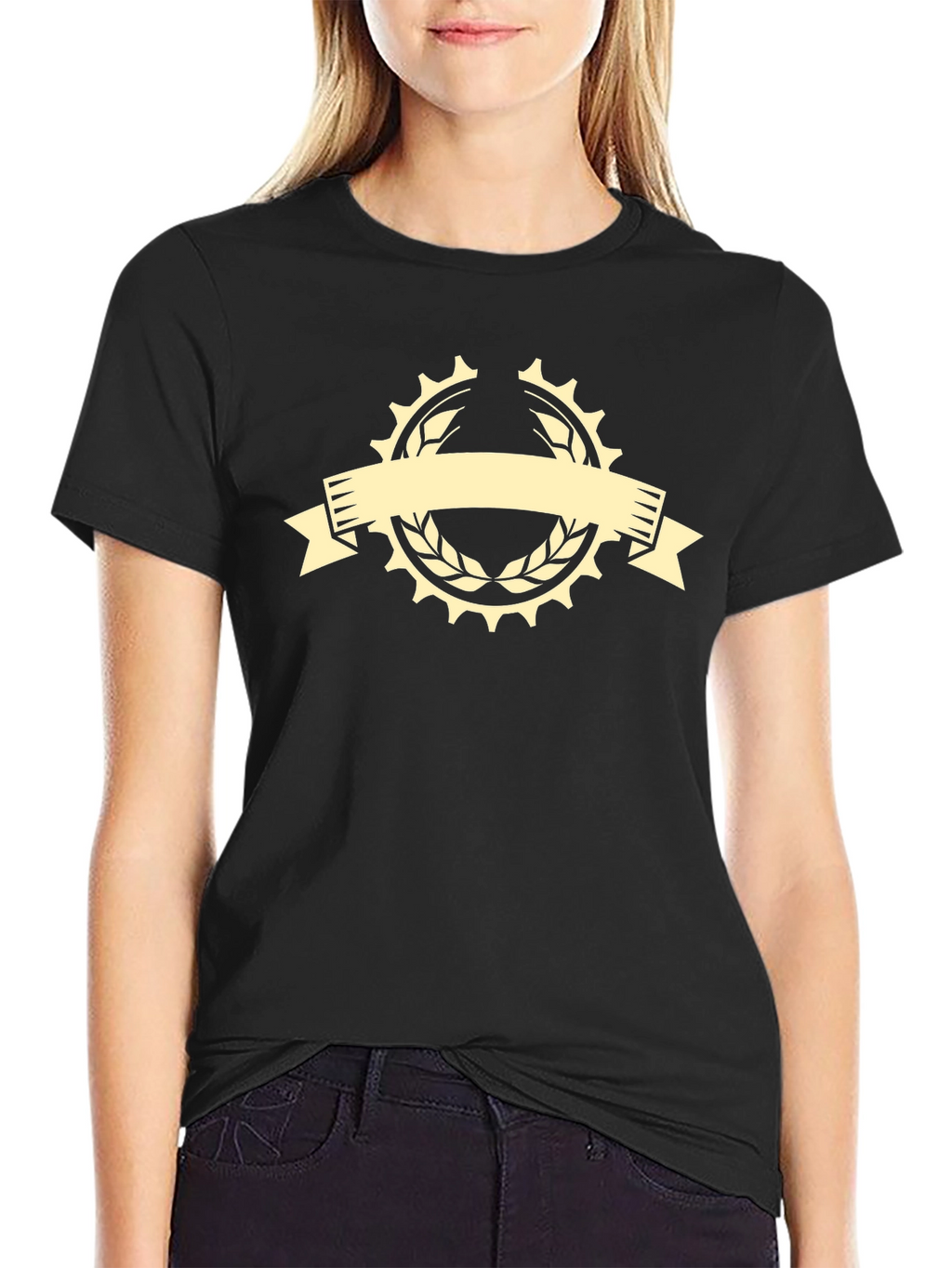Mens Black Graphic Tee - Cycle Laurel Design