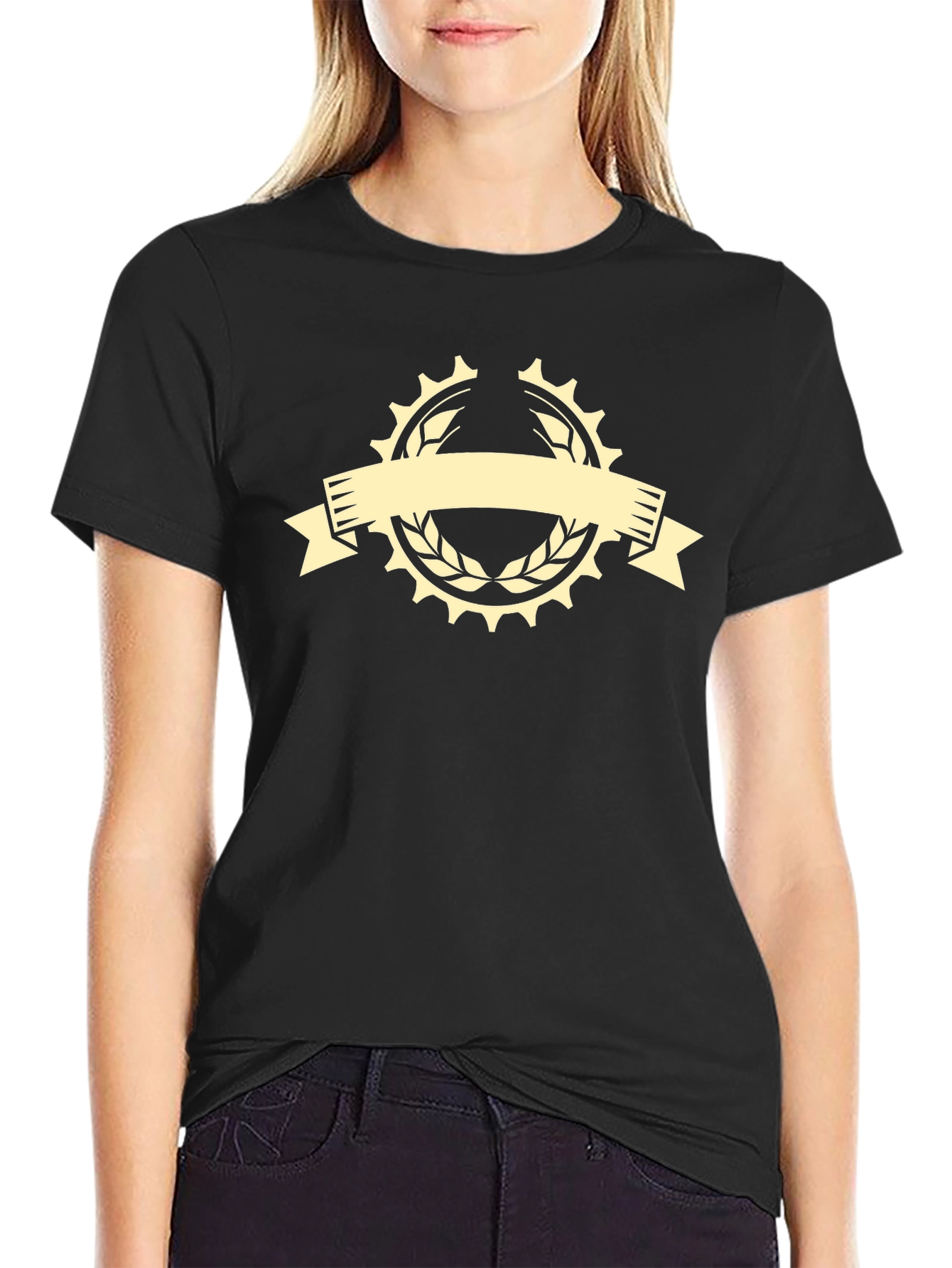 Mens Black Graphic Tee - Cycle Laurel Design
