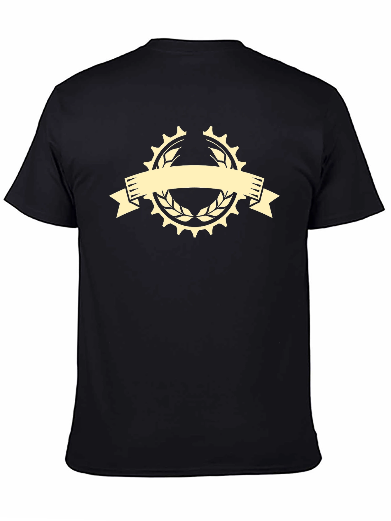 Mens Black Graphic Tee - Cycle Laurel Design