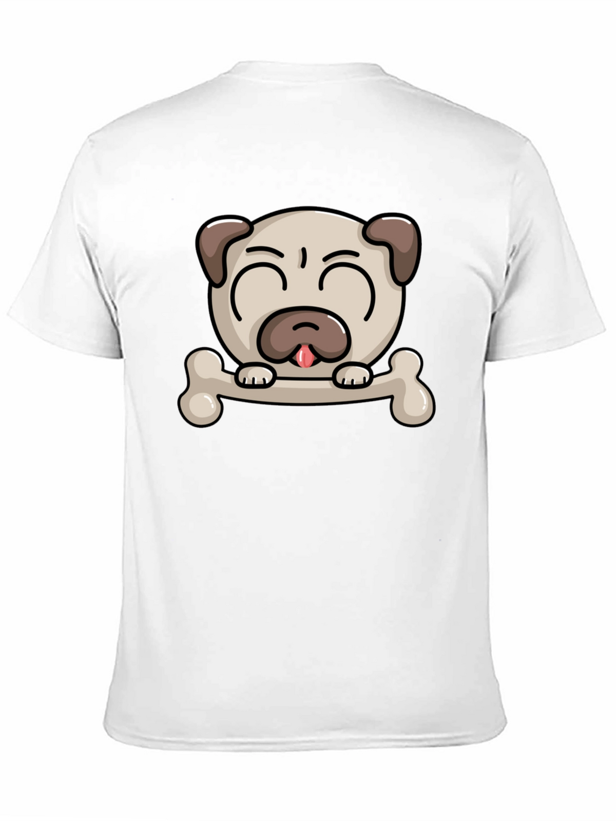 Pug Dog Bone Graphic T-Shirt