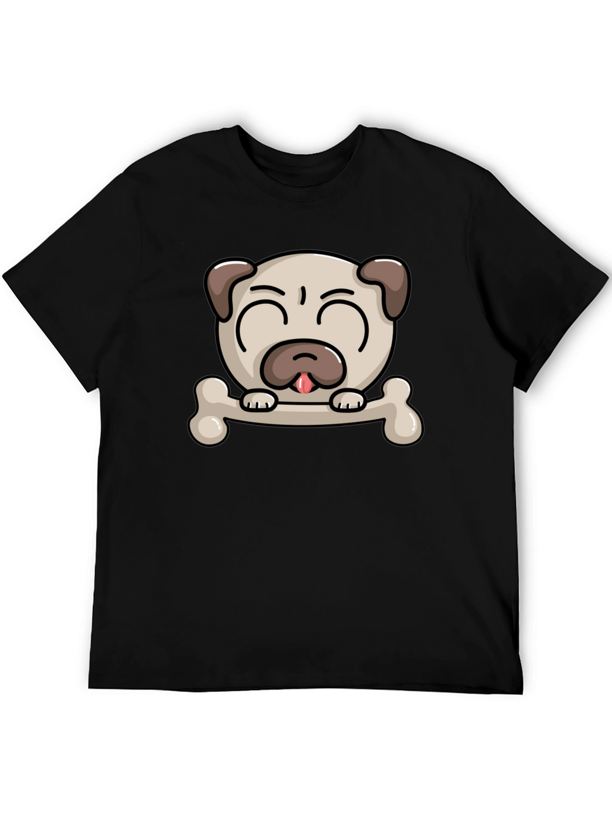 Pug Dog Bone Graphic T-Shirt