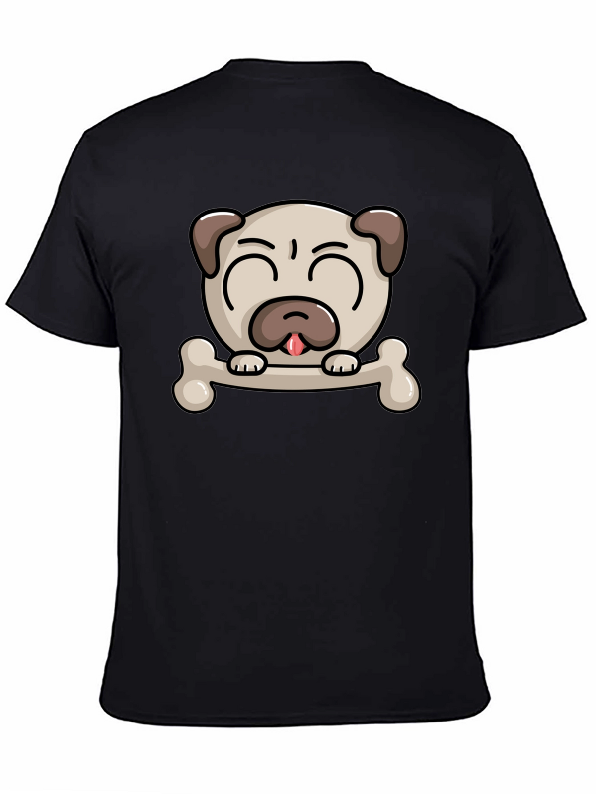 Pug Dog Bone Graphic T-Shirt