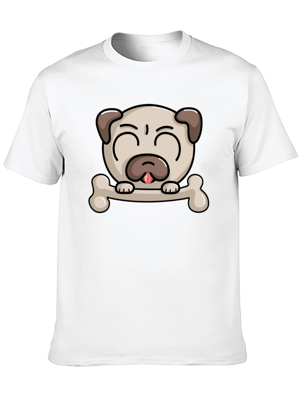 Pug Dog Bone Graphic T-Shirt
