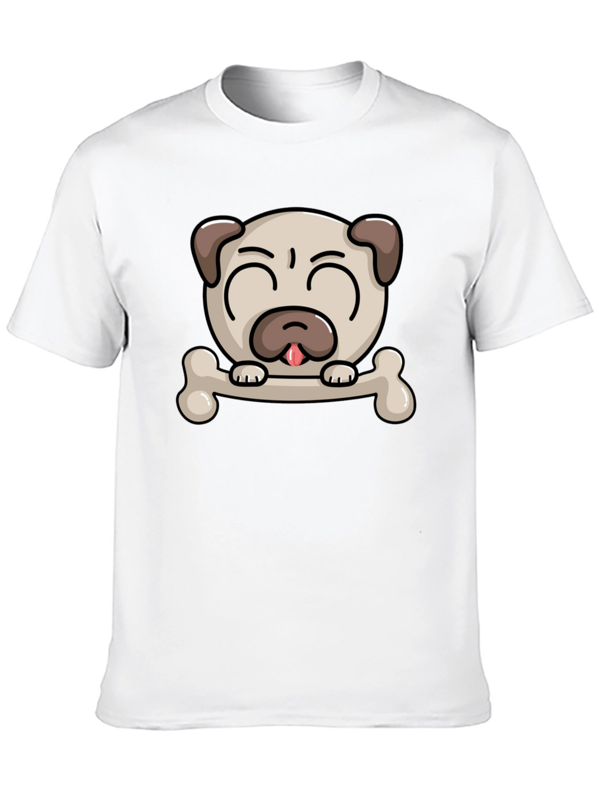 Pug Dog Bone Graphic T-Shirt