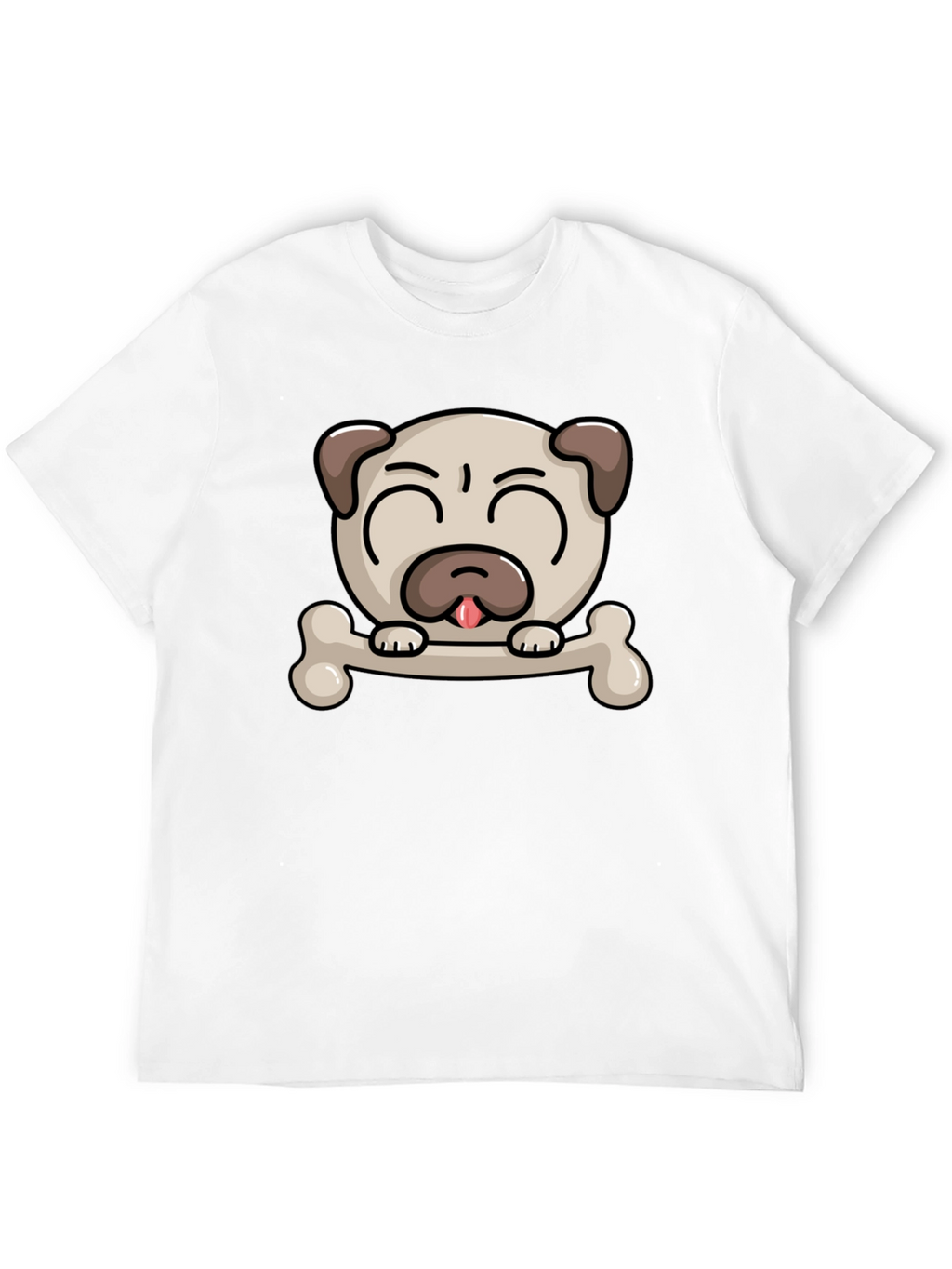Pug Dog Bone Graphic T-Shirt