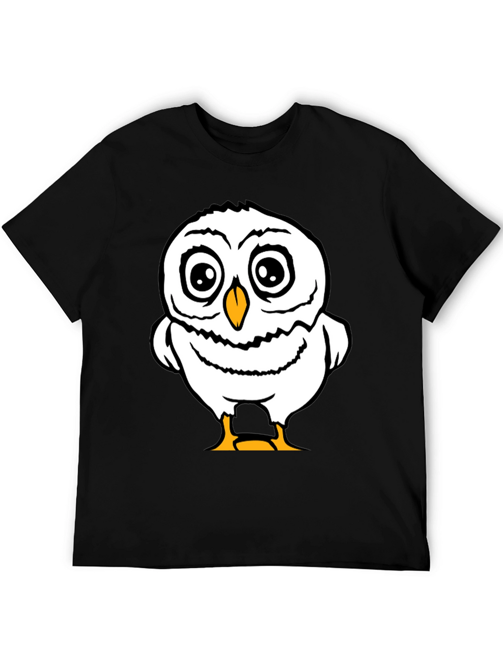 Funny Owl Graphic Tee - Black Cotton T-Shirt