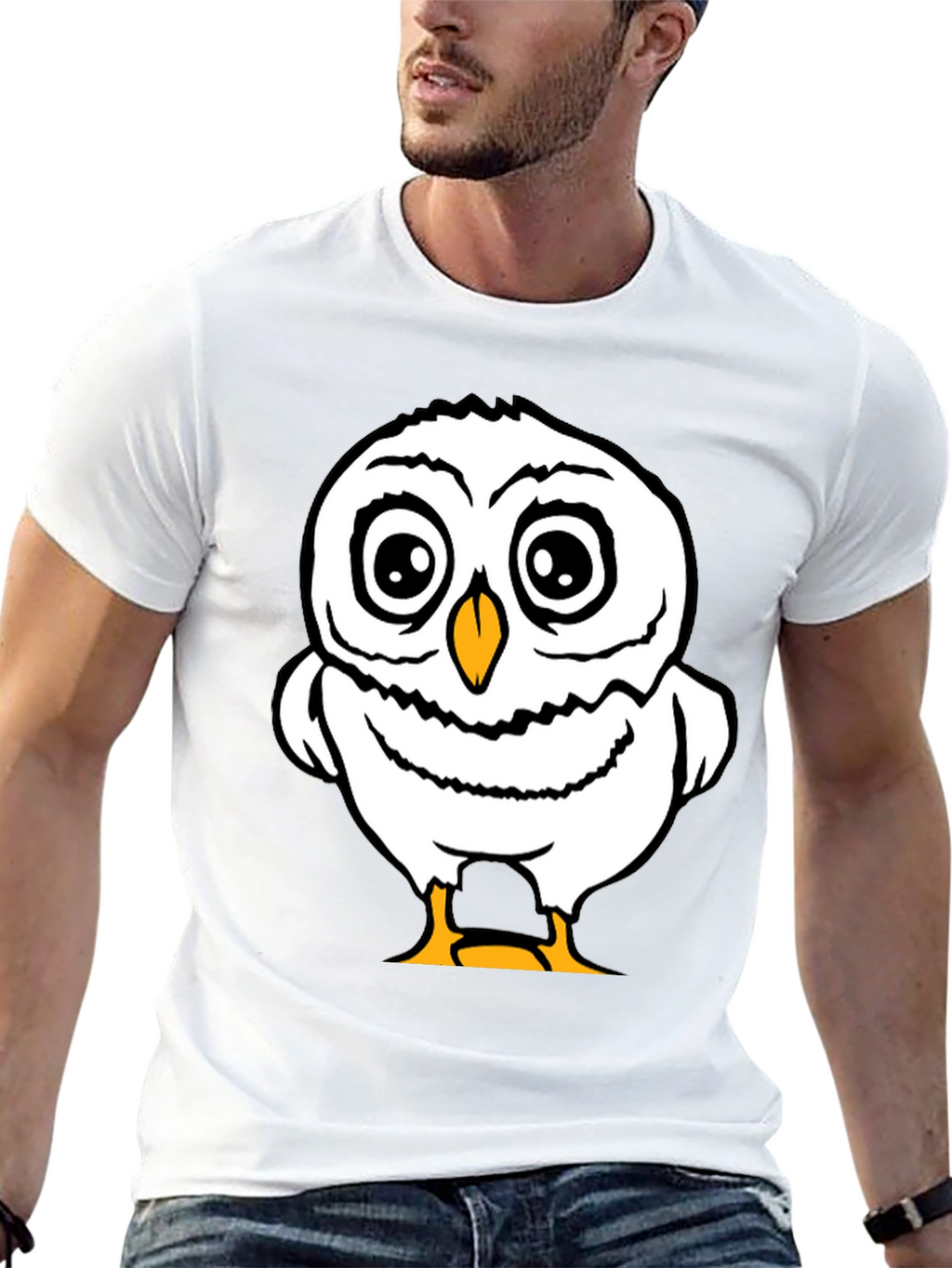 Funny Owl Graphic Tee - Black Cotton T-Shirt