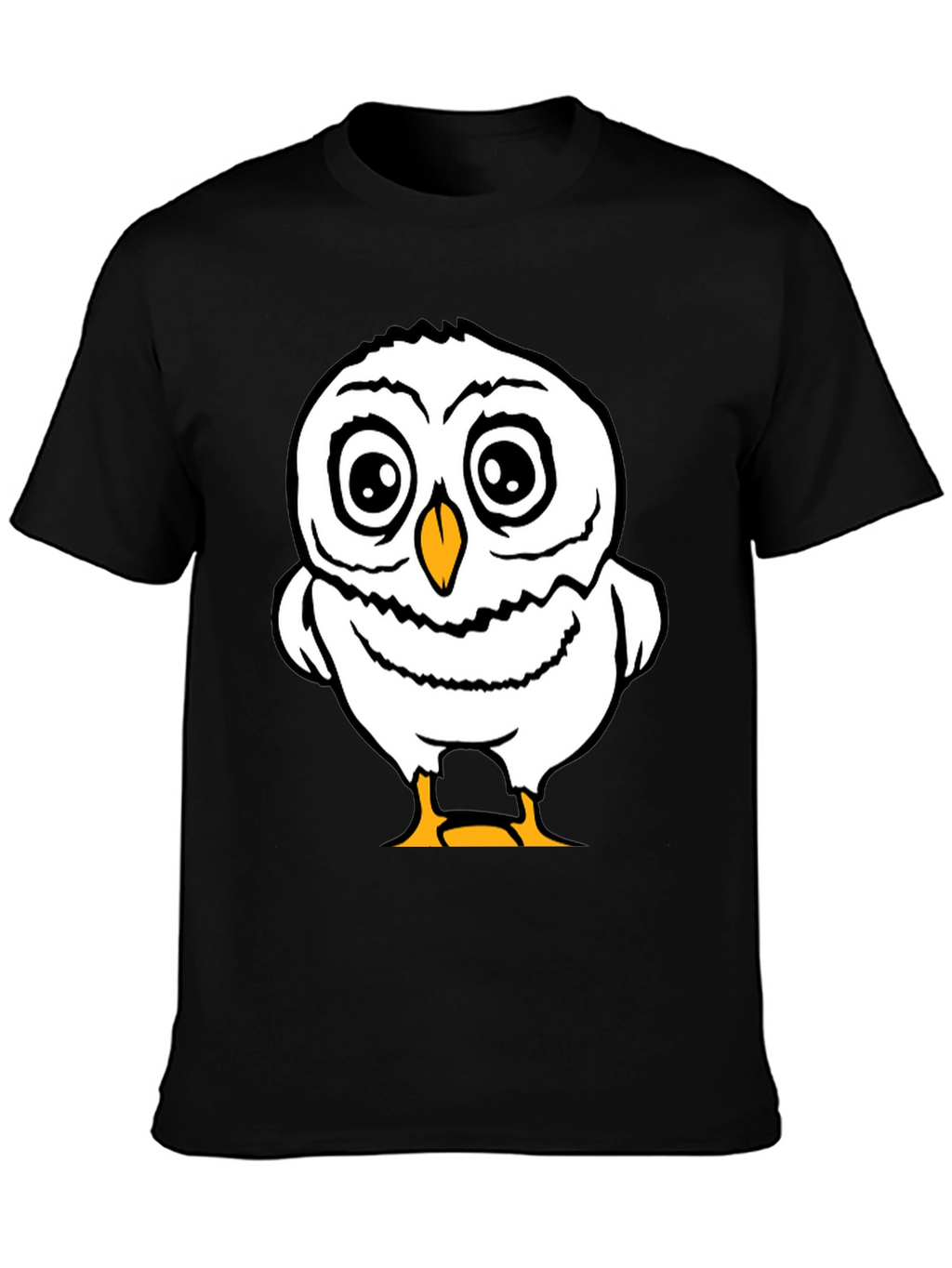 Funny Owl Graphic Tee - Black Cotton T-Shirt