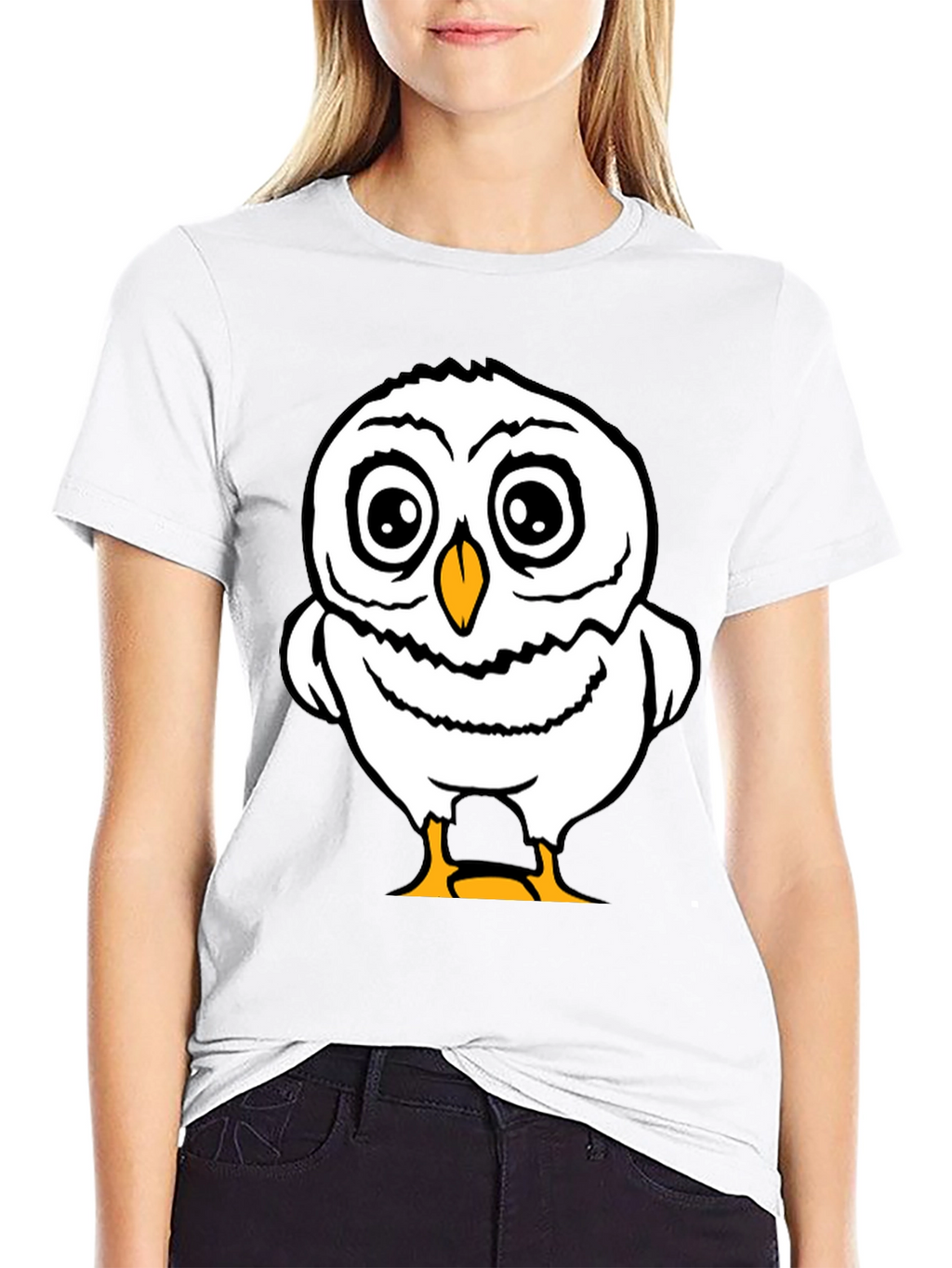 Funny Owl Graphic Tee - Black Cotton T-Shirt