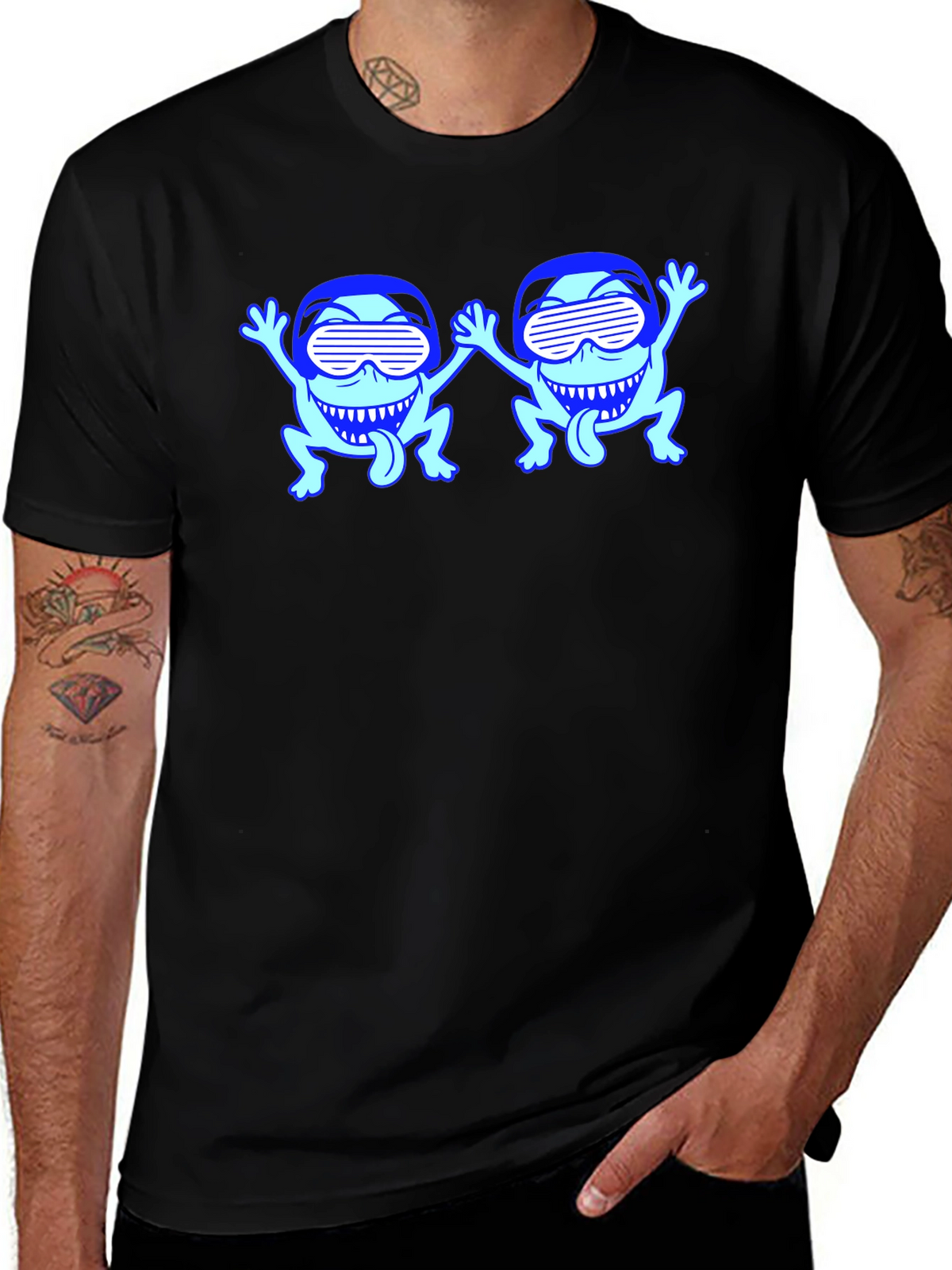 Cool Frogs Black T-Shirt