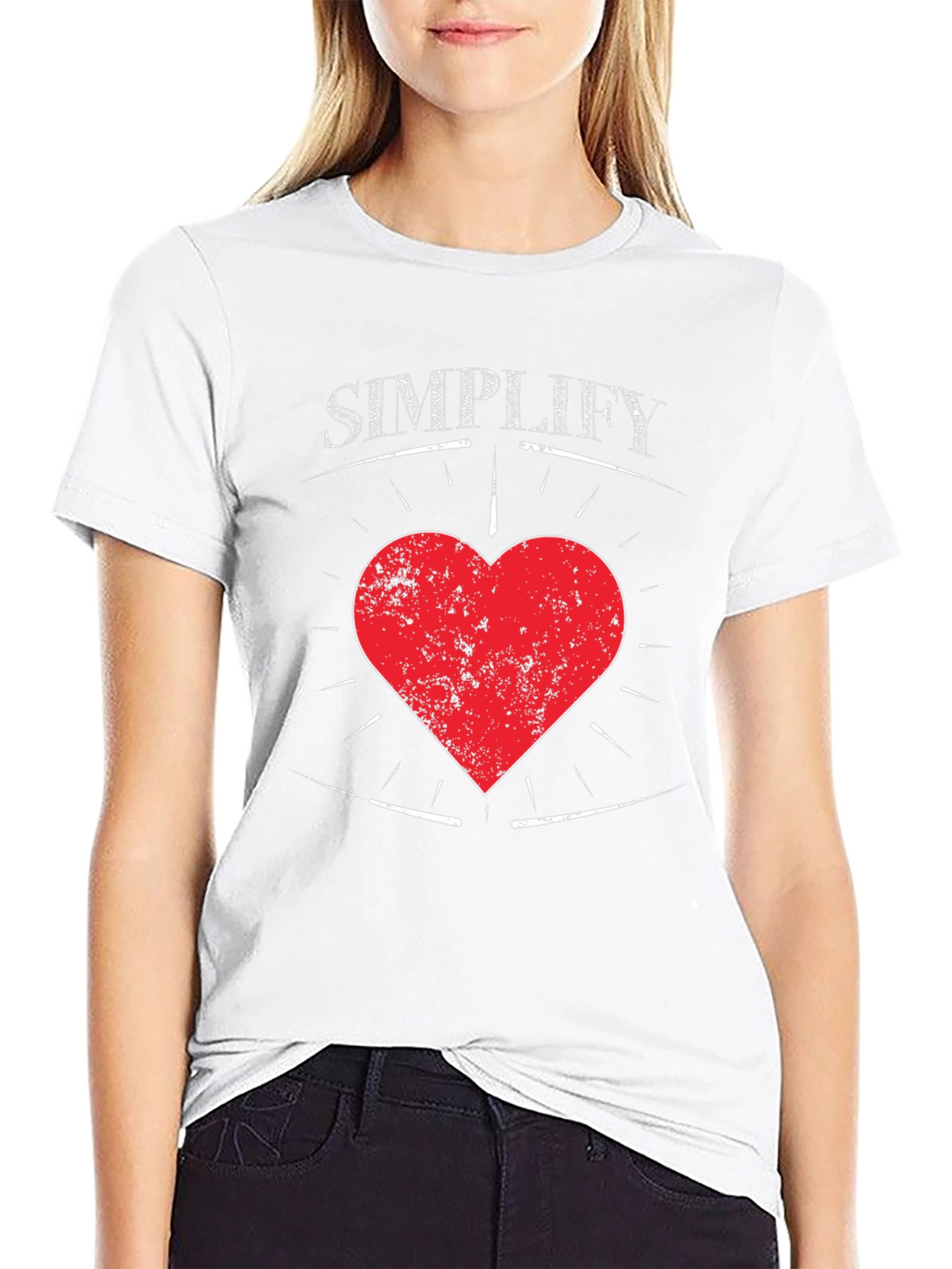 Simplify Heart Tee - Mens Black Graphic T-Shirt