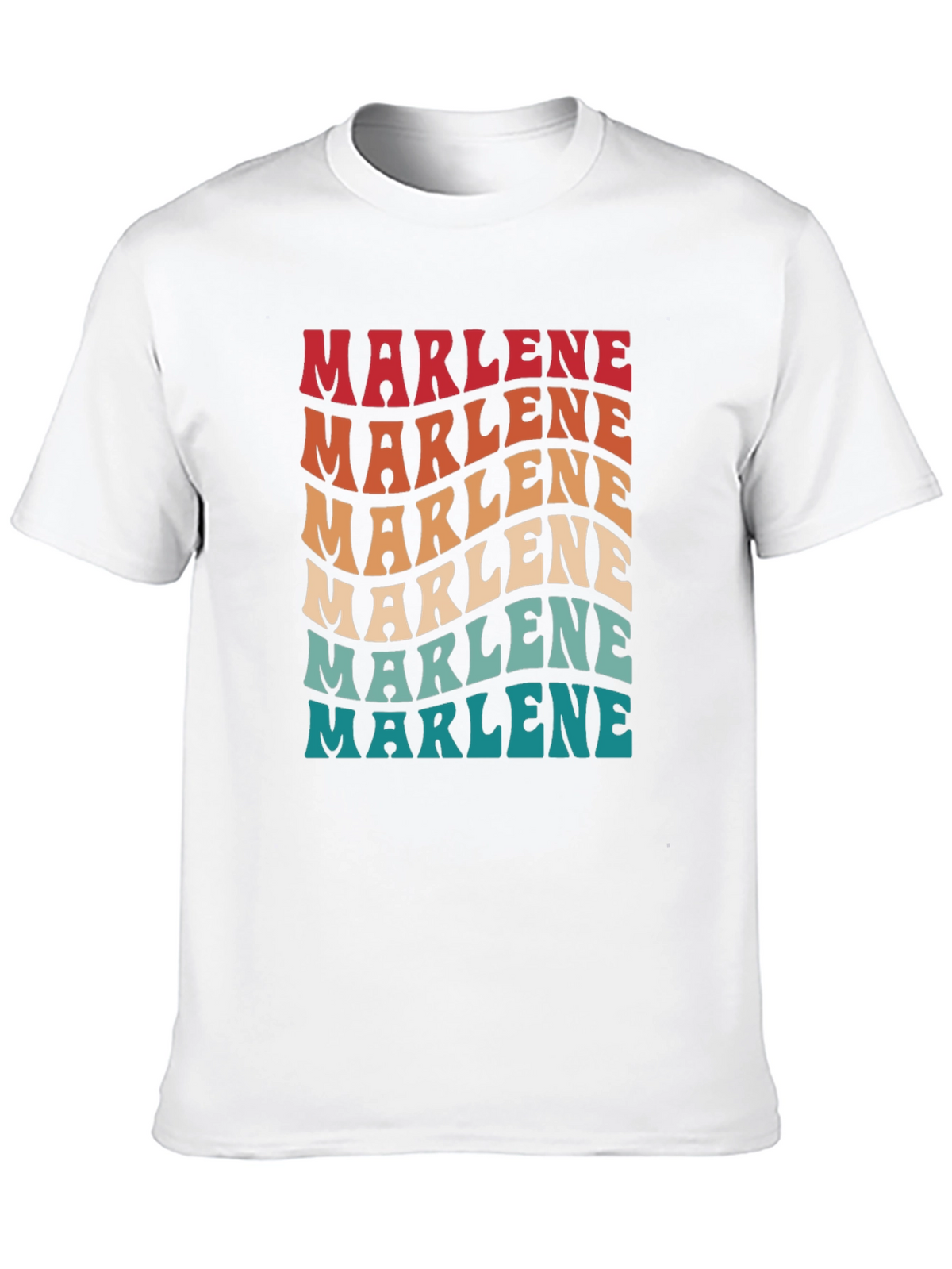 Marlene Retro Wavy Text Black Tee