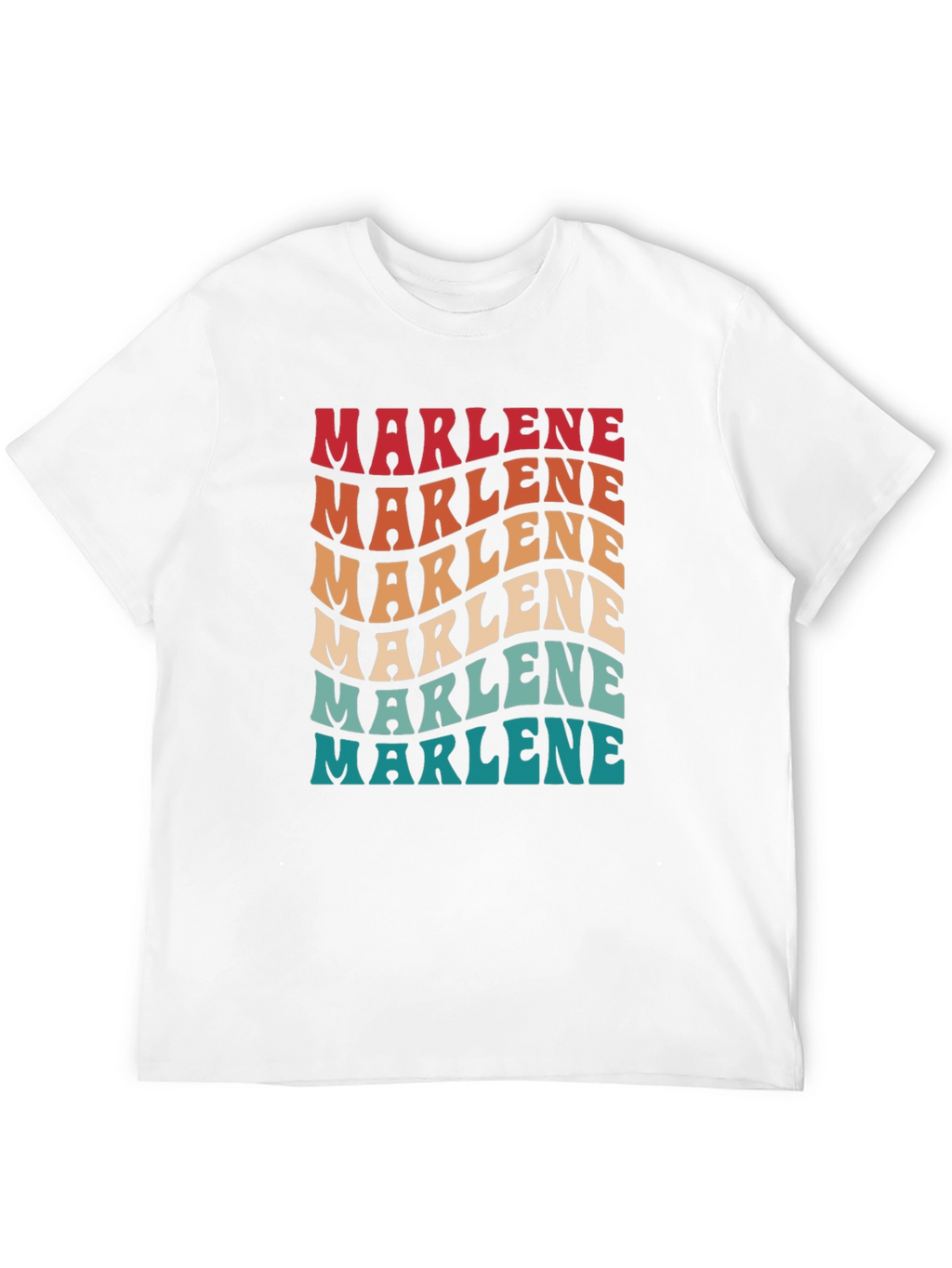 Marlene Retro Wavy Text Black Tee