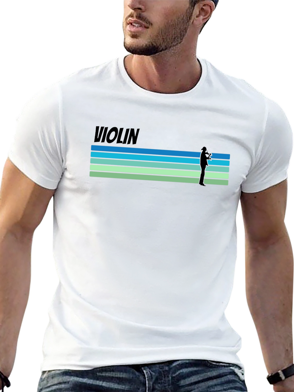 Violin Player Graphic T-Shirt - Retro Style Tee