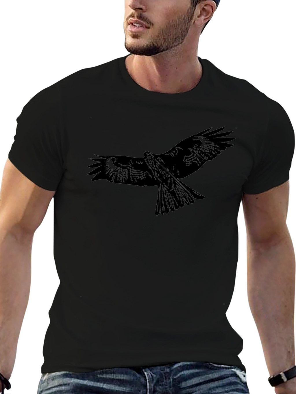 Black Eagle Graphic Tee - Stylish Mens Apparel