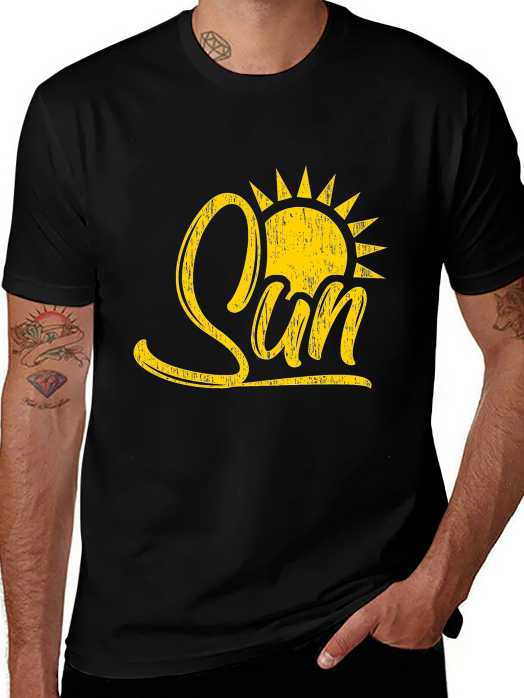 Sunshine Graphic Black T-Shirt for Men