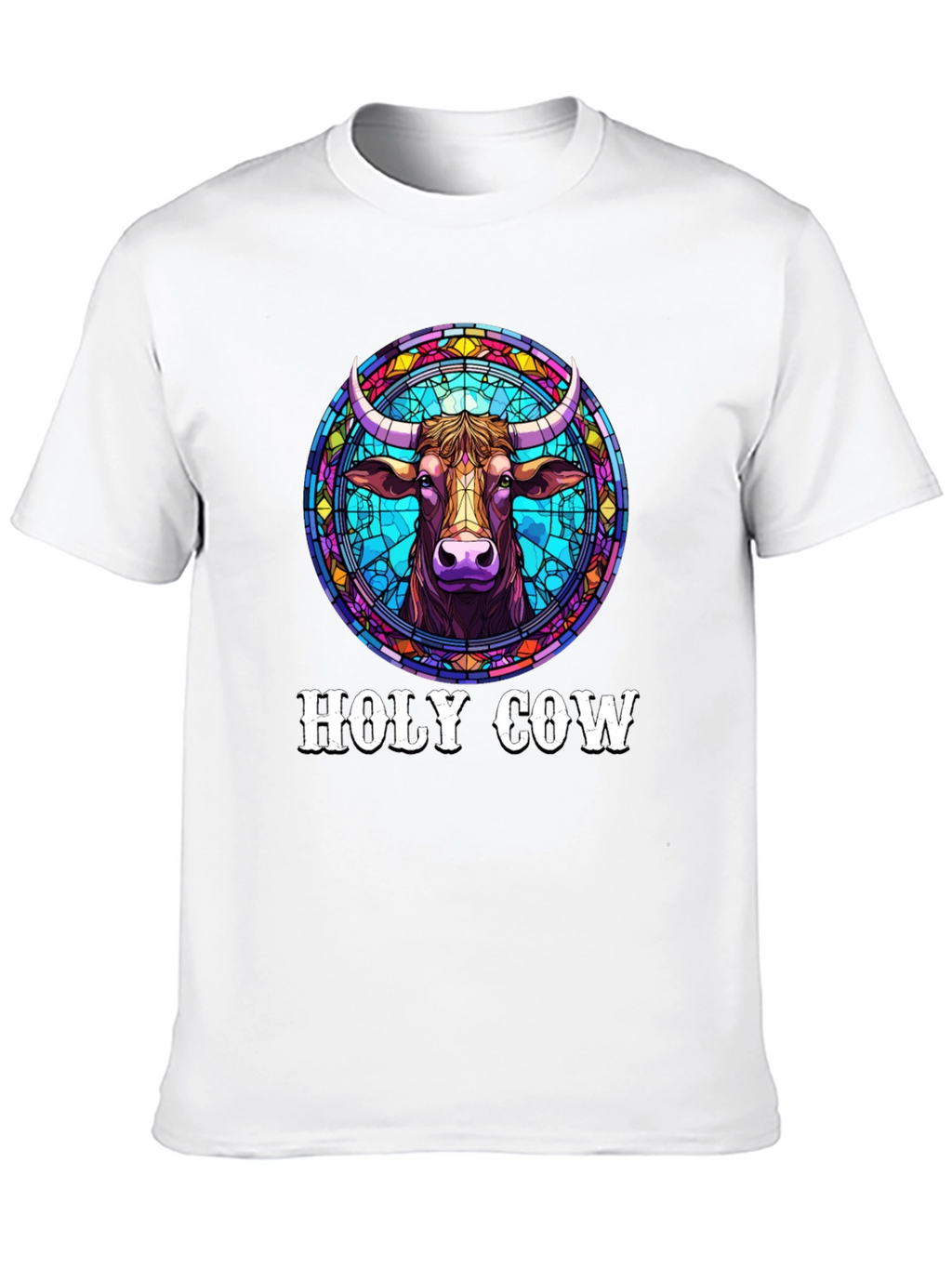 Holy Cow Graphic Tee - Stained Glass Design
