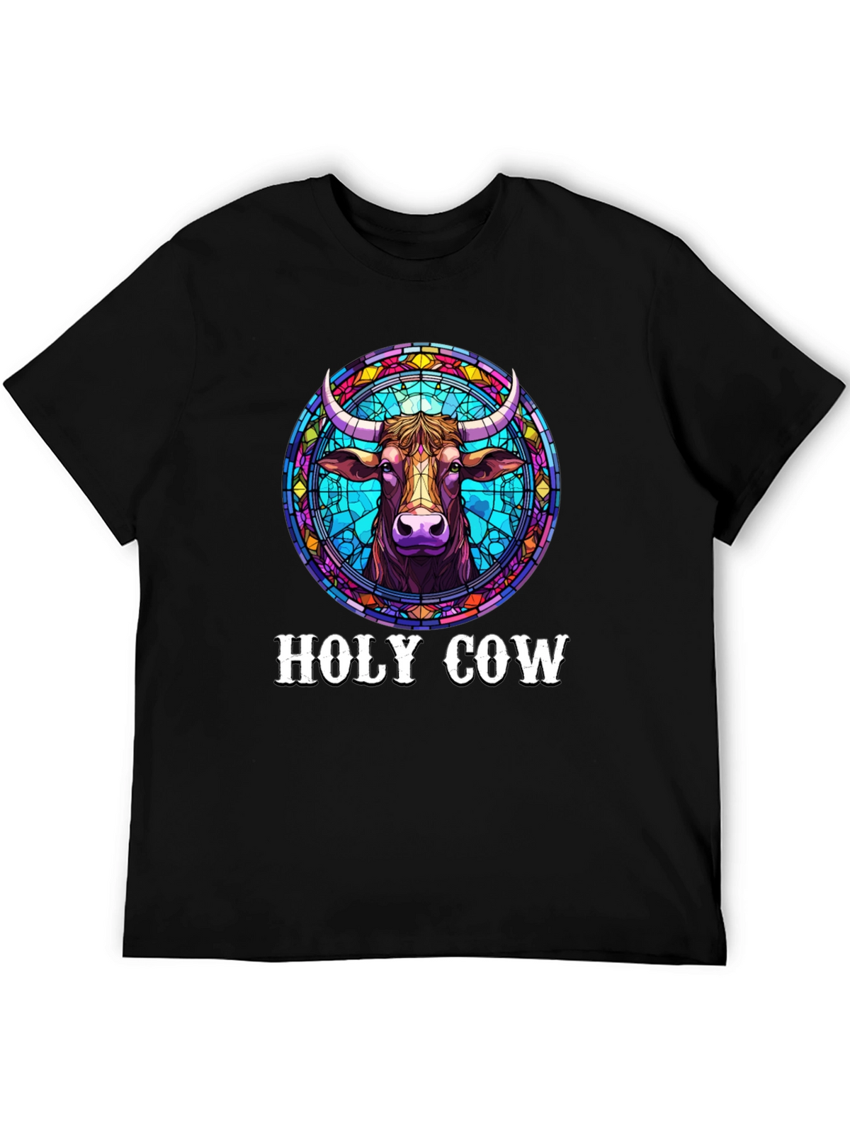 Holy Cow Graphic Tee - Stained Glass Design