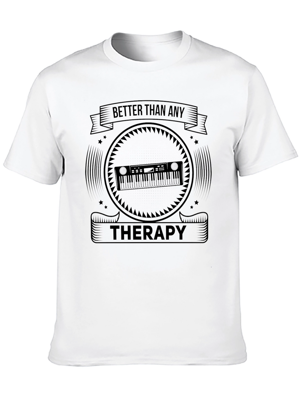 Music is Therapy Black Graphic Tee