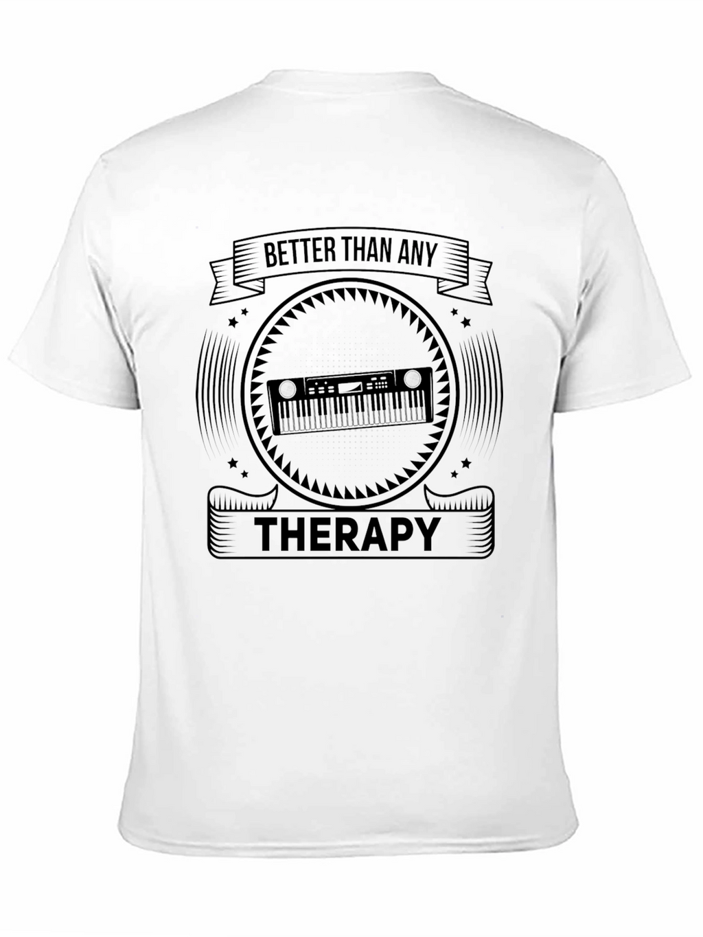 Music is Therapy Black Graphic Tee