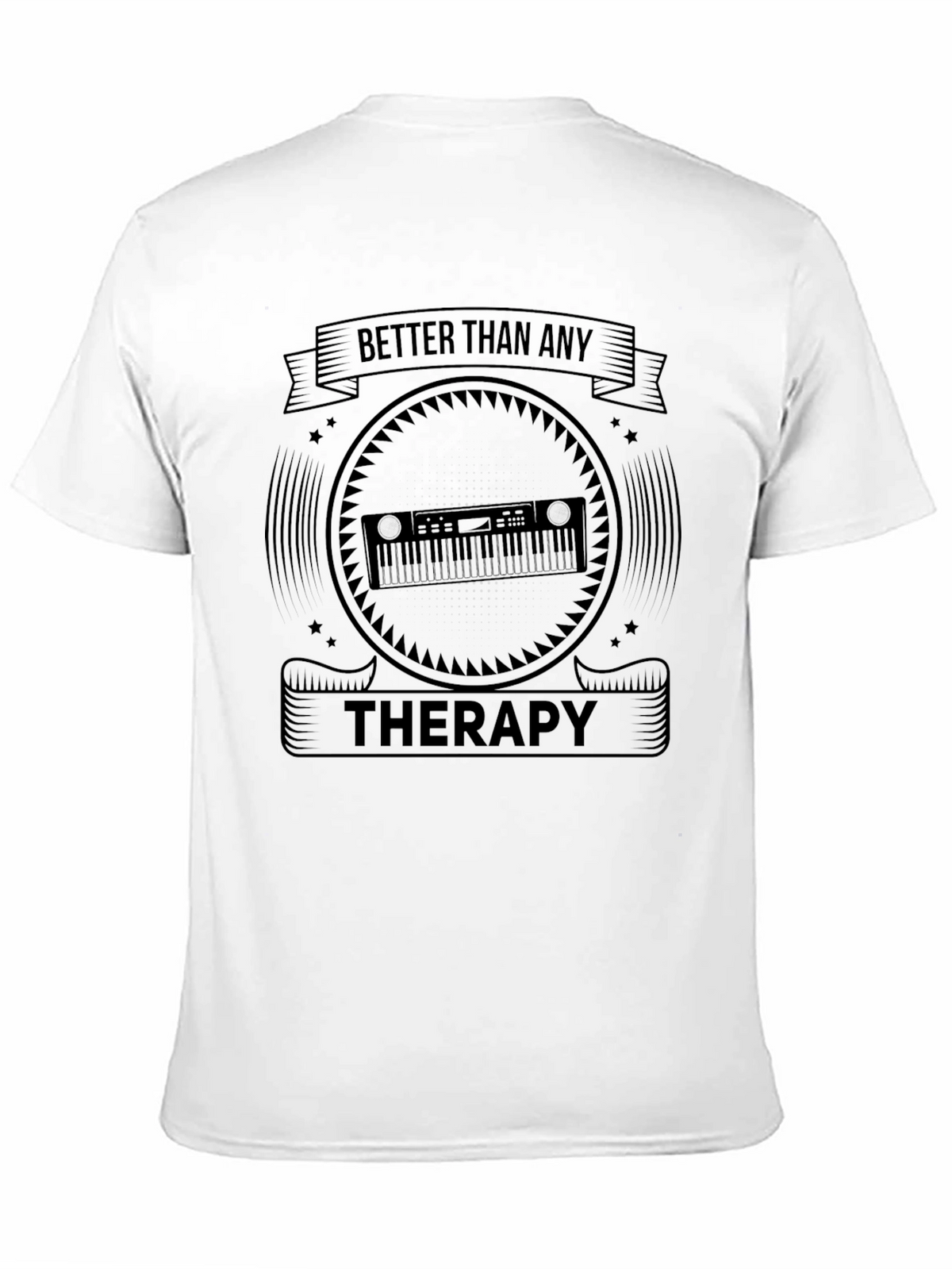 Music is Therapy Black Graphic Tee