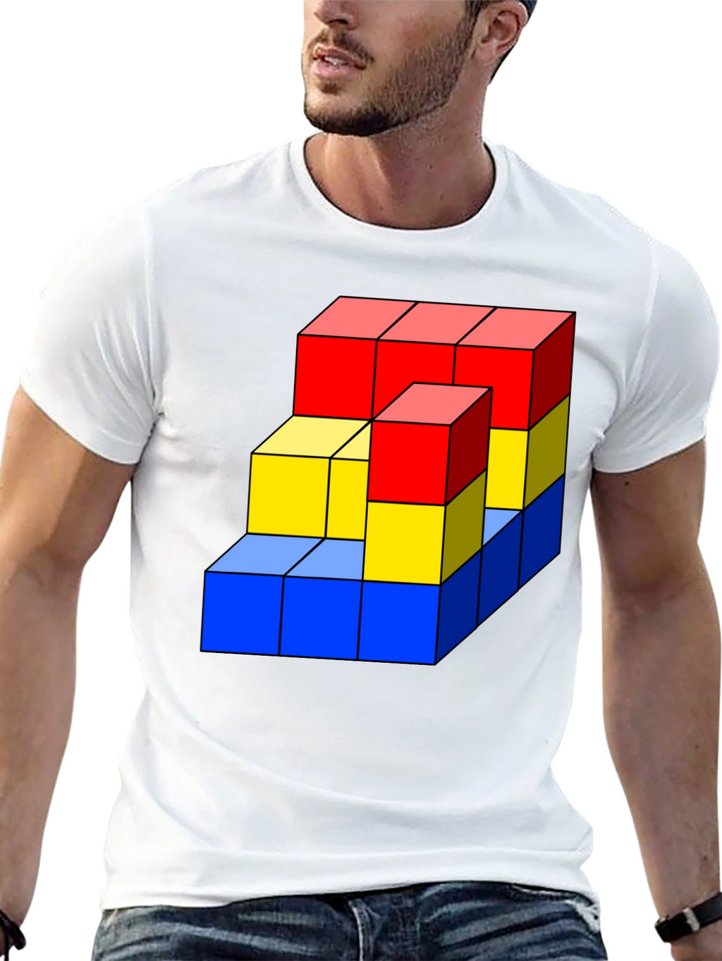 Geometric Cube Graphic T-Shirt