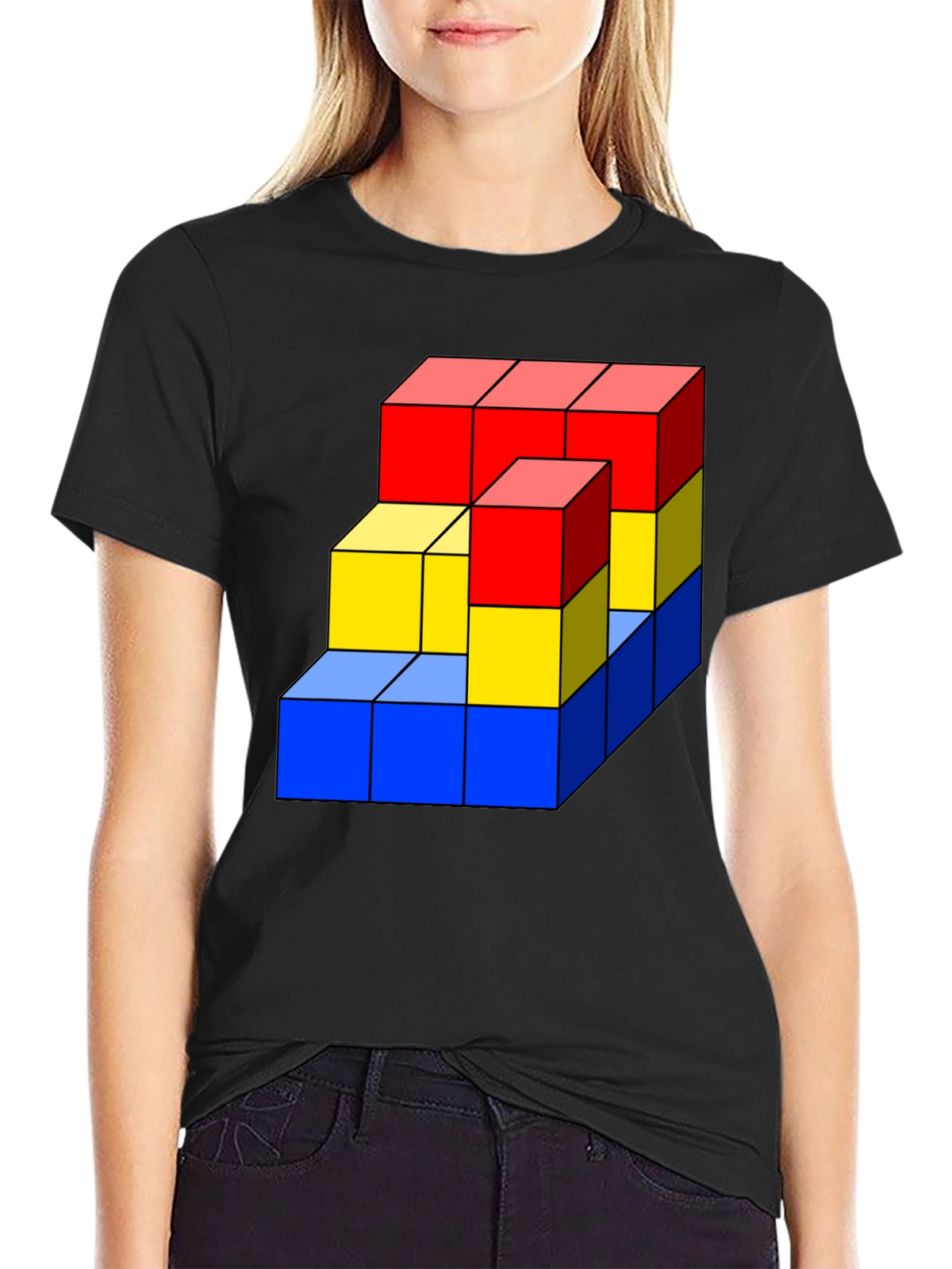 Geometric Cube Graphic T-Shirt