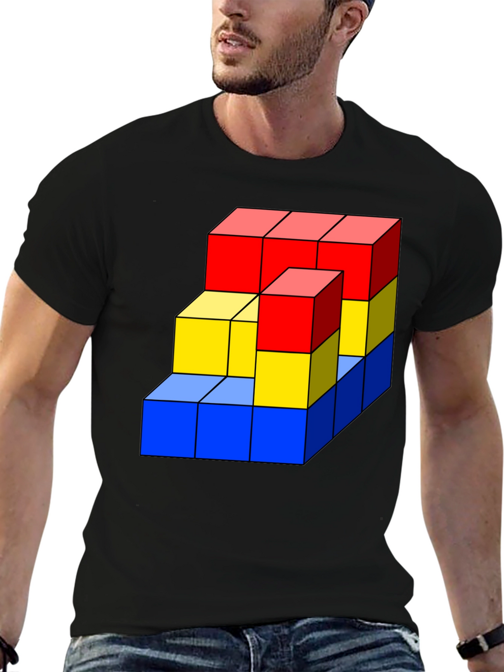 Geometric Cube Graphic T-Shirt