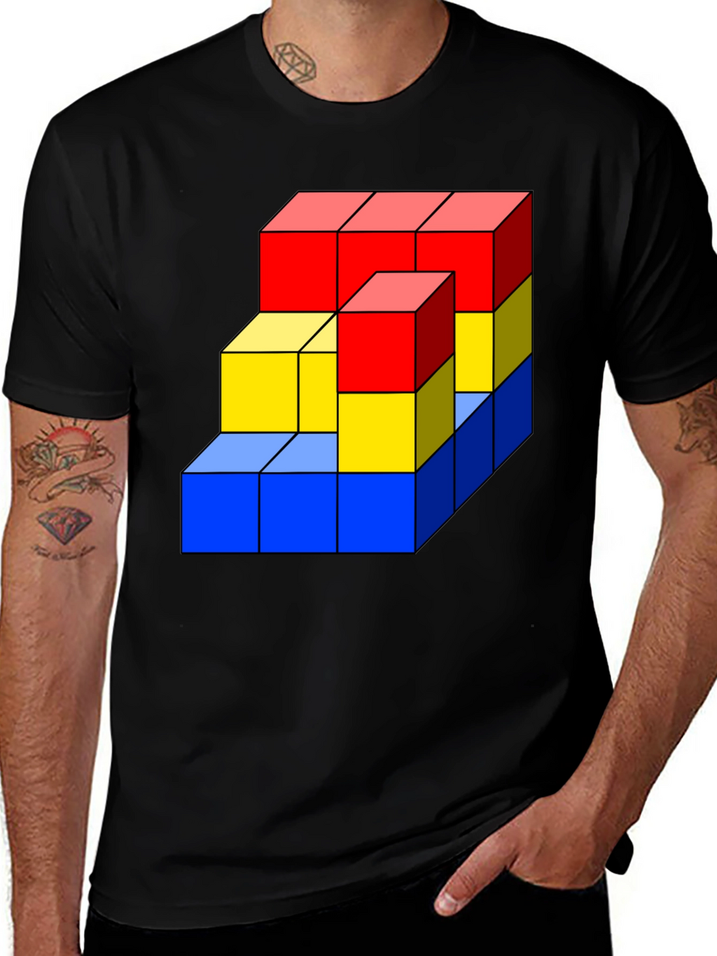 Geometric Cube Graphic T-Shirt