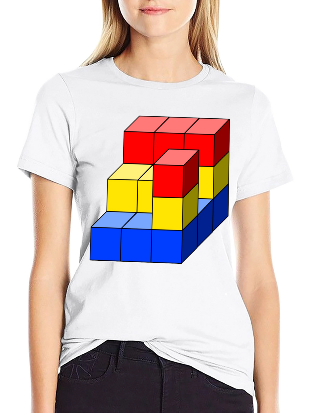 Geometric Cube Graphic T-Shirt