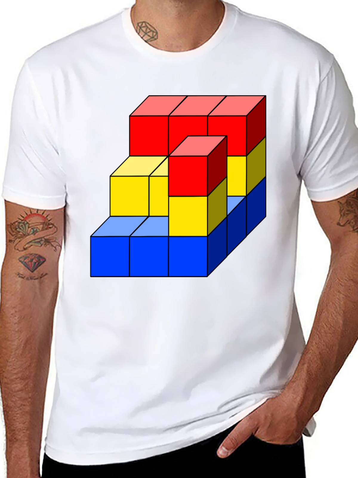 Geometric Cube Graphic T-Shirt