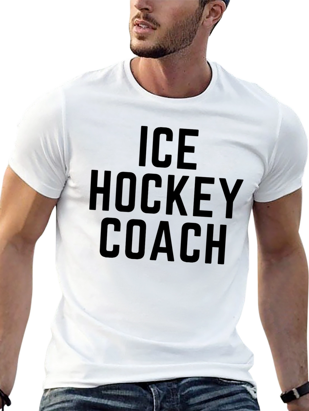 Ice Hockey Coach T-Shirt - Black Graphic Tee