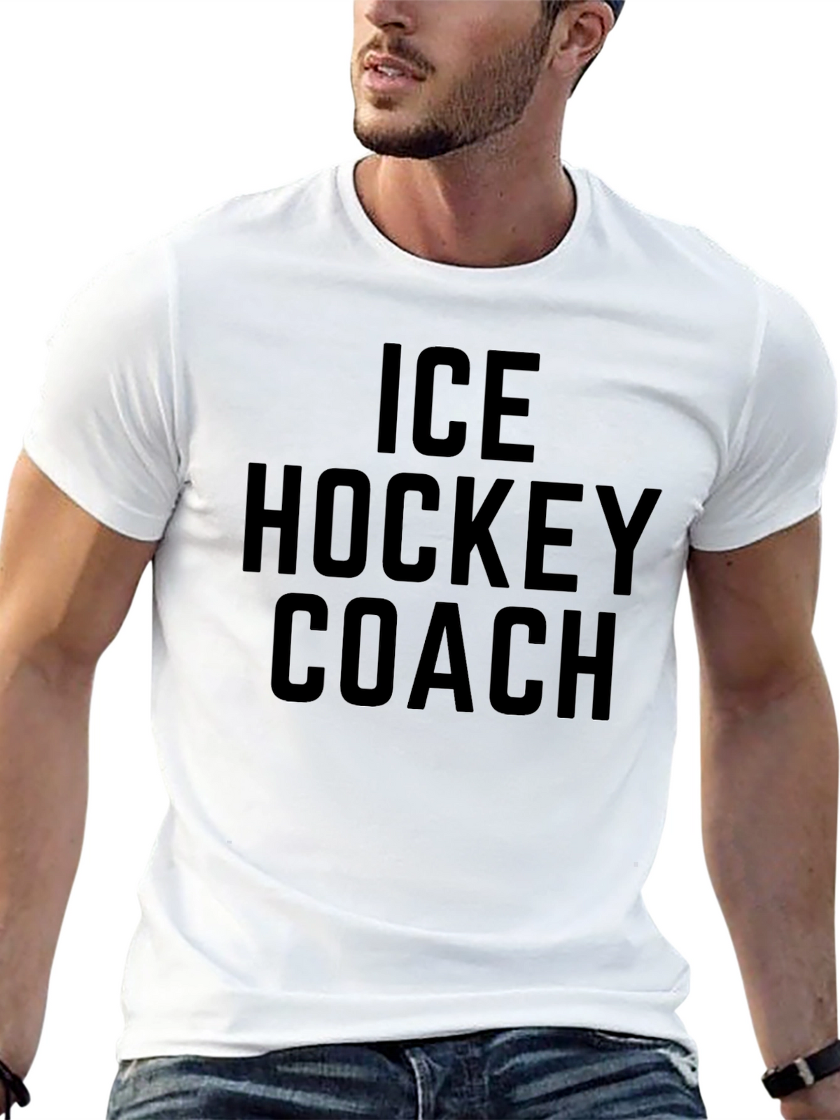 Ice Hockey Coach T-Shirt - Black Graphic Tee