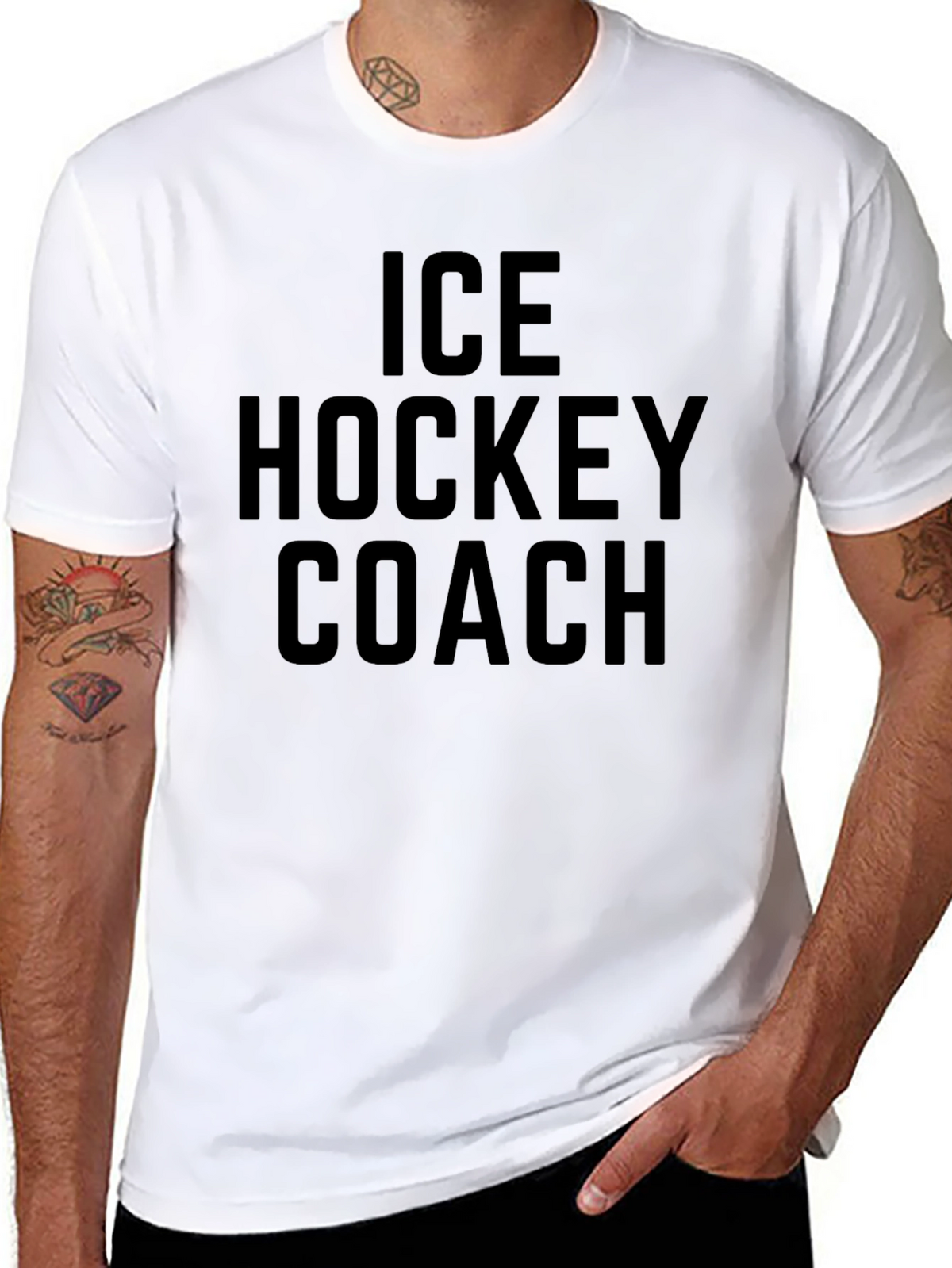 Ice Hockey Coach T-Shirt - Black Graphic Tee