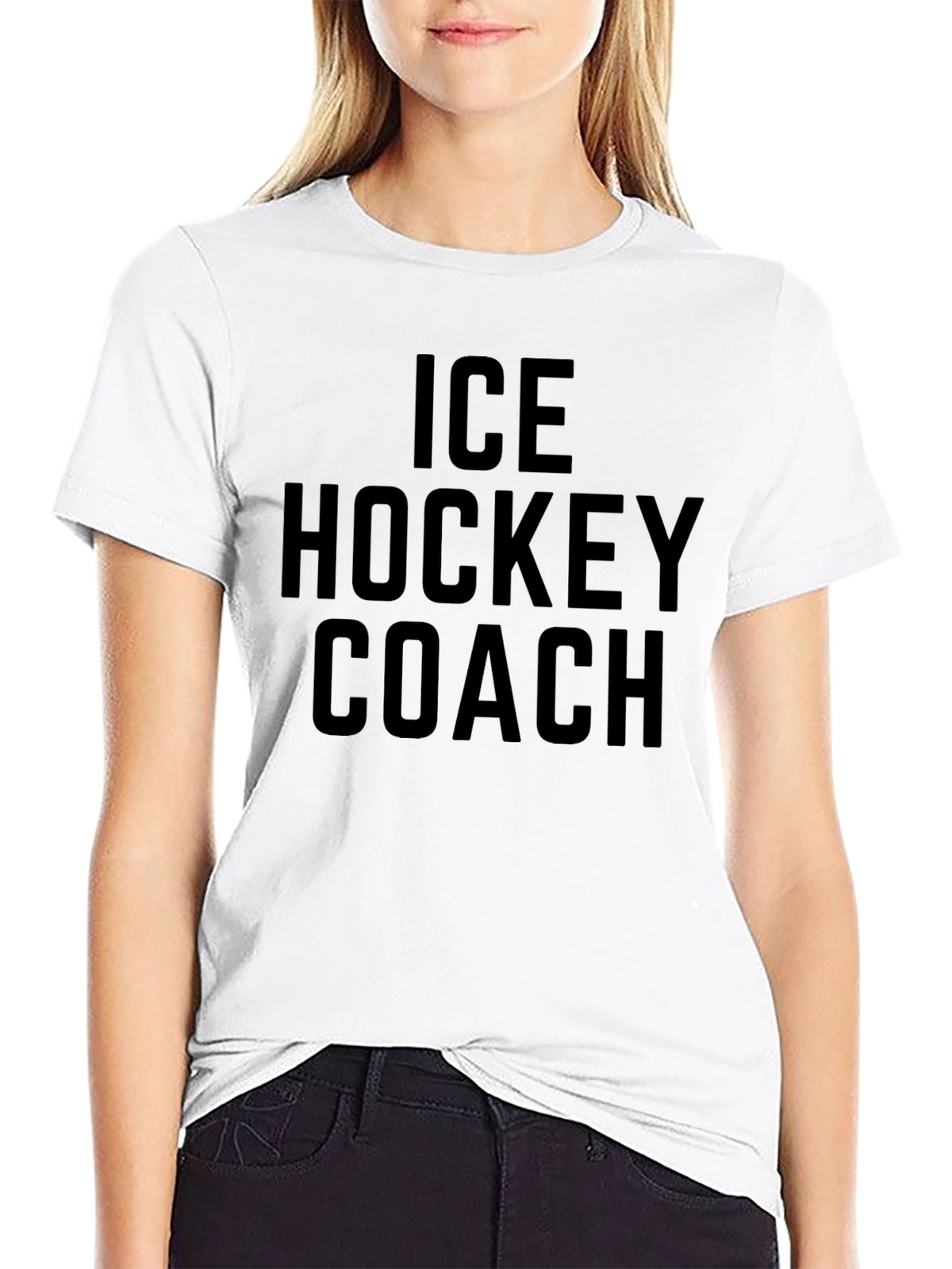 Ice Hockey Coach T-Shirt - Black Graphic Tee