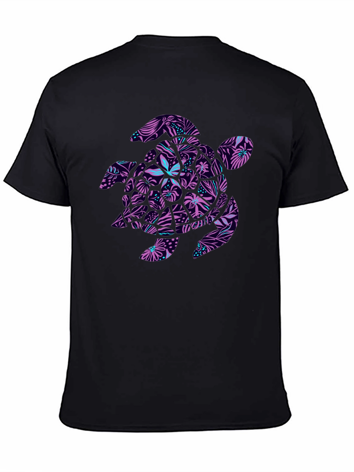 Tropical Turtle Black T-Shirt