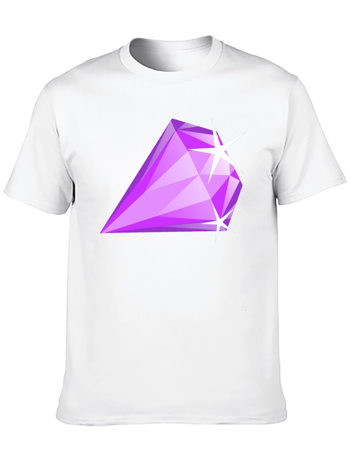 Mens Black T-Shirt with Purple Diamond Graphic