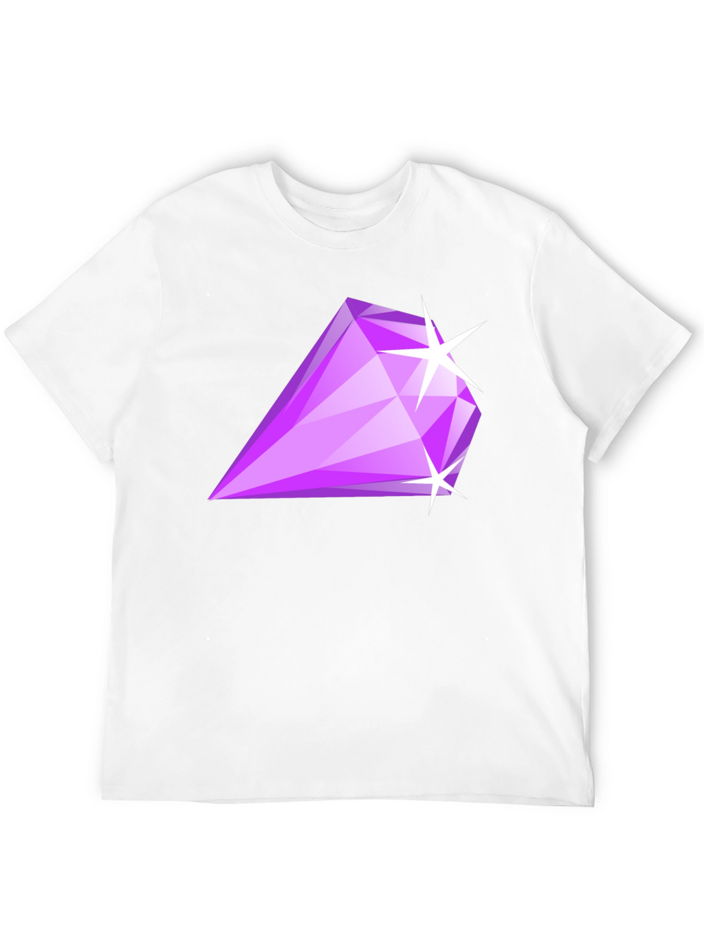 Mens Black T-Shirt with Purple Diamond Graphic