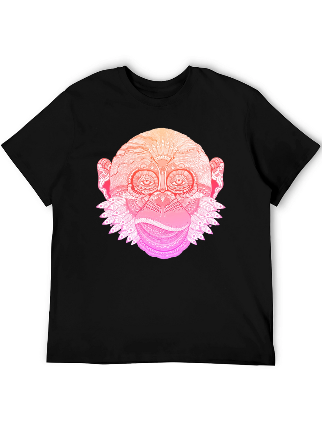 Monkey Mandala Graphic Tee - Black