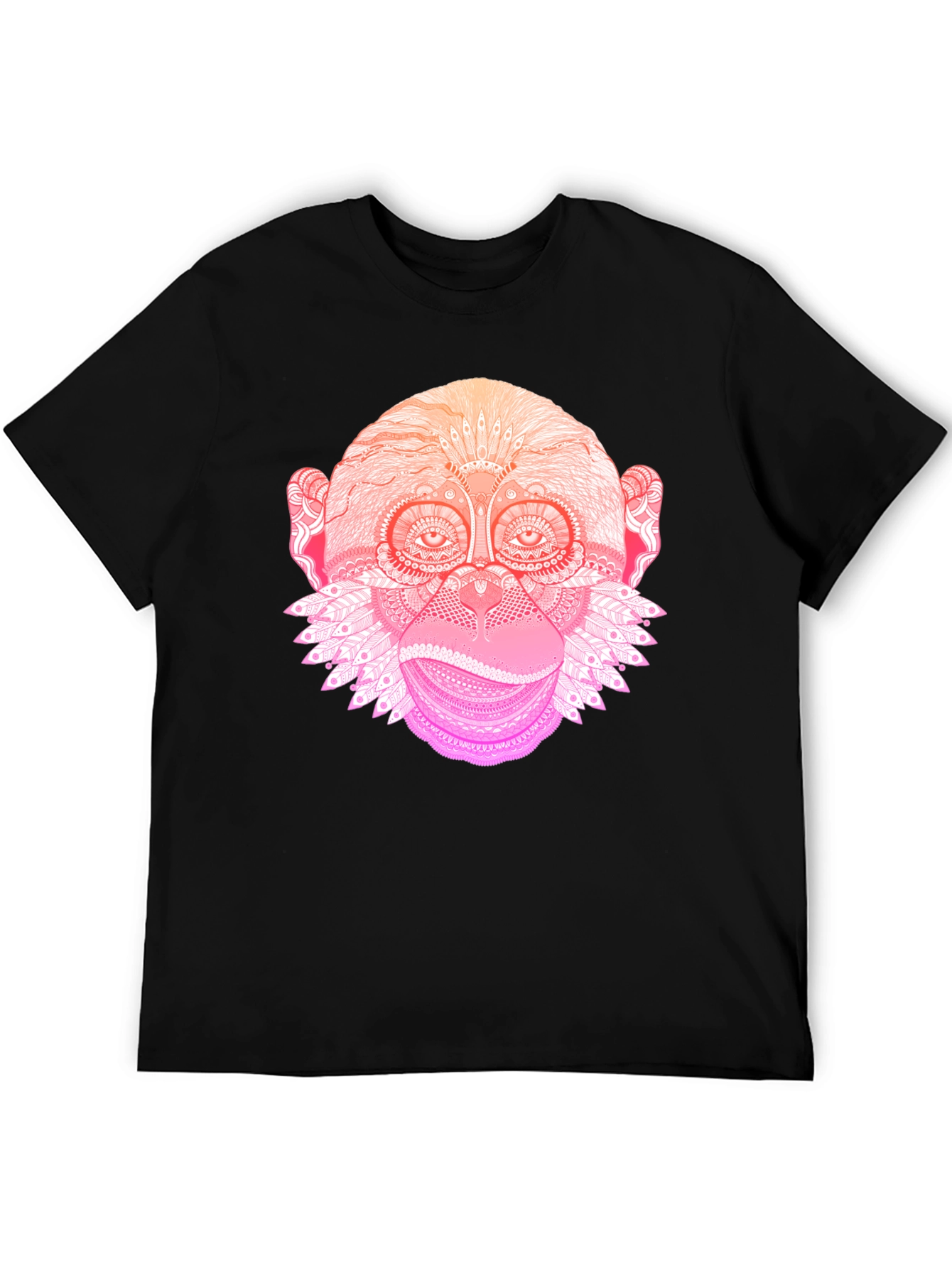 Monkey Mandala Graphic Tee - Black