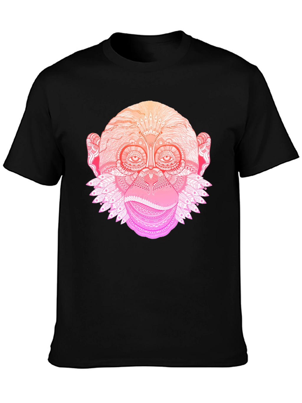 Monkey Mandala Graphic Tee - Black