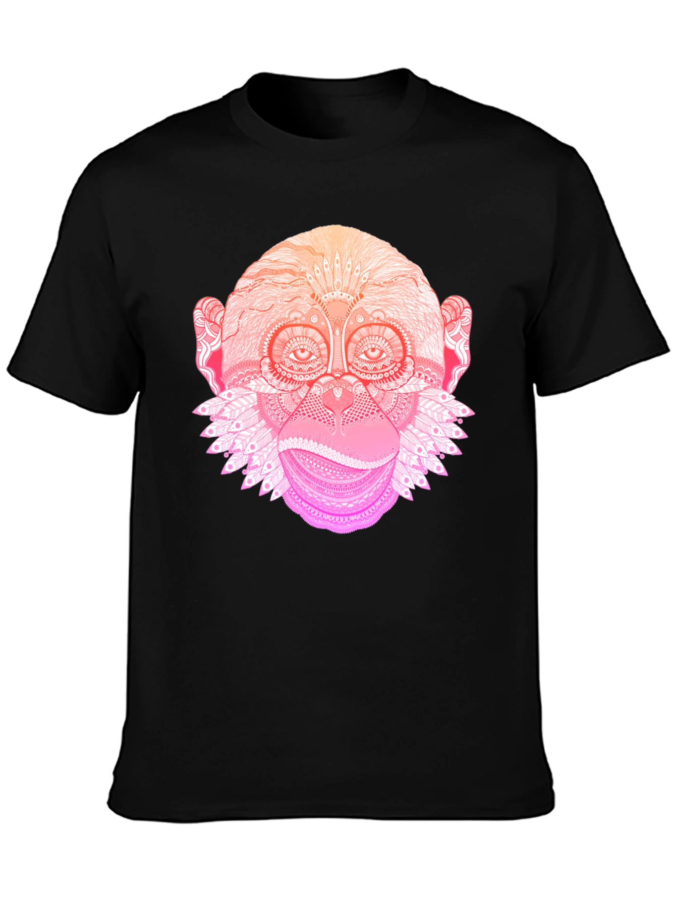 Monkey Mandala Graphic Tee - Black
