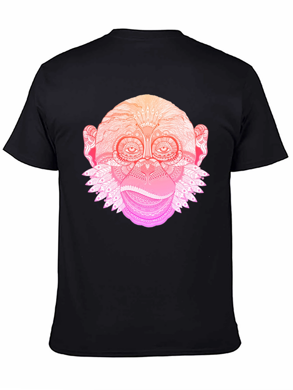 Monkey Mandala Graphic Tee - Black